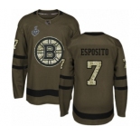 Youth Boston Bruins #7 Phil Esposito Premier Green Salute to Service 2019 Stanley Cup Final Bound Hockey Jersey