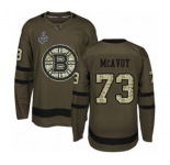 Youth Boston Bruins #73 Charlie McAvoy Authentic Green Salute to Service 2019 Stanley Cup Final Bound Hockey Jersey