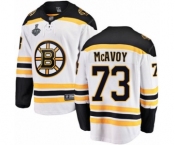Youth Boston Bruins #73 Charlie McAvoy Authentic White Away Fanatics Branded Breakaway 2019 Stanley Cup Final Bound Hockey Jersey