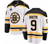 Youth Boston Bruins #9 Johnny Bucyk Authentic White Away Fanatics Branded Breakaway 2019 Stanley Cup Final Bound Hockey Jersey