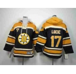 youth nhl jerseys boston bruins #17 lucic black-yellow[pullover hooded sweatshirt]