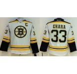 youth nhl jerseys boston bruins #33 chara white[patch C]