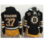 Boston Bruins #37 Patrice Bergeron Black Name & Number Pullover NHL Hoodie