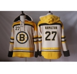 Men's Boston Bruins #27 Dougie Hamilton Cream Sawyer Hooded Sweatshirt Stitched NHL Jersey