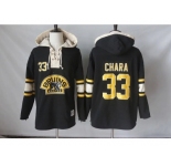 Men's Boston Bruins #33 Zdeno Chara Black Sawyer Hooded Sweatshirt Stitched NHL Jersey