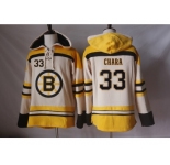 Men's Boston Bruins #33 Zdeno Chara Cream Sawyer Hooded Sweatshirt Stitched NHL Jersey