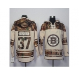 Men's Boston Bruins #37 Patrice Bergeron Cream Camo Stitched NHL Jersey