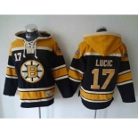 nhl jerseys boston bruins #17 lucic dk.blue-yellow[pullover hooded sweatshirt]