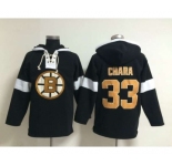 nhl jerseys boston bruins #33 chara black-white[pullover hooded sweatshirt]