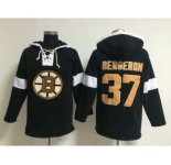 nhl jerseys boston bruins #37 bergeron black-white[pullover hooded sweatshirt]
