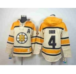 nhl jerseys boston bruins #4 orr yellow-cream[pullover hooded sweatshirt] [patch A]