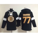nhl jerseys boston bruins #77 bourque black-white[pullover hooded sweatshirt]