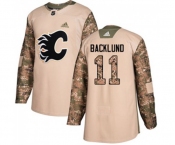 Calgary Flames #11 Mikael Backlund Authentic Camo Veterans Day Practice Hockey Jersey