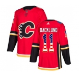 Calgary Flames #11 Mikael Backlund Authentic Red USA Flag Fashion Hockey Jersey