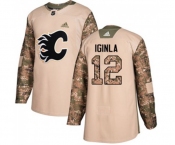 Calgary Flames #12 Jarome Iginla Authentic Camo Veterans Day Practice Hockey Jersey