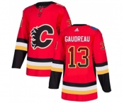 Calgary Flames #13 Johnny Gaudreau Authentic Red Drift Fashion Hockey Jersey