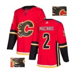 Calgary Flames #2 Al MacInnis Authentic Red Fashion Gold Hockey Jersey