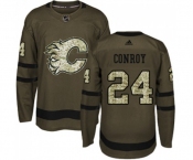 Calgary Flames #24 Craig Conroy Authentic Green Salute to Service Hockey Jersey