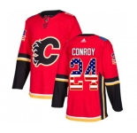 Calgary Flames #24 Craig Conroy Authentic Red USA Flag Fashion Hockey Jersey