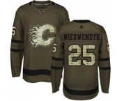 Calgary Flames #25 Joe Nieuwendyk Authentic Green Salute to Service Hockey Jersey