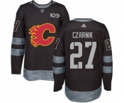 Calgary Flames #27 Austin Czarnik Authentic Black 1917-2017 100th Anniversary Hockey Jersey