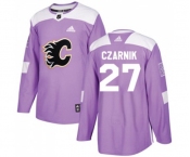 Calgary Flames #27 Austin Czarnik Authentic Purple Fights Cancer Practice Hockey Jersey