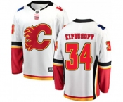 Calgary Flames #34 Miikka Kiprusoff Fanatics Branded White Away Breakaway Hockey Jersey