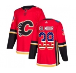 Calgary Flames #39 Doug Gilmour Authentic Red USA Flag Fashion Hockey Jersey
