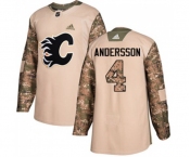 Calgary Flames #4 Rasmus Andersson Authentic Camo Veterans Day Practice Hockey Jersey