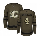 Calgary Flames #4 Rasmus Andersson Authentic Green Salute to Service Hockey Jersey