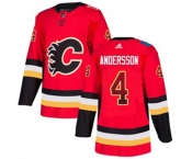 Calgary Flames #4 Rasmus Andersson Authentic Red Drift Fashion Hockey Jersey