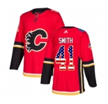 Calgary Flames #41 Mike Smith Authentic Red USA Flag Fashion Hockey Jersey
