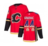 Calgary Flames #44 Tyler Graovac Authentic Red USA Flag Fashion Hockey Jersey