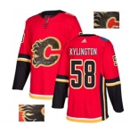 Calgary Flames #58 Oliver Kylington Authentic Red Fashion Gold Hockey Jersey