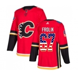 Calgary Flames #67 Michael Frolik Authentic Red USA Flag Fashion Hockey Jersey