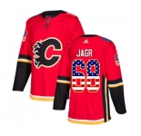 Calgary Flames #68 Jaromir Jagr Authentic Red USA Flag Fashion Hockey Jersey