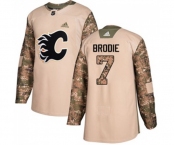 Calgary Flames #7 TJ Brodie Authentic Camo Veterans Day Practice Hockey Jersey