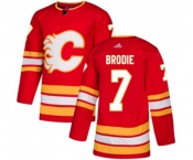Calgary Flames #7 TJ Brodie Authentic Red Alternate Hockey Jersey