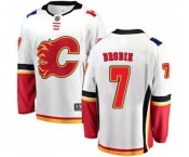 Calgary Flames #7 TJ Brodie Fanatics Branded White Away Breakaway Hockey Jersey