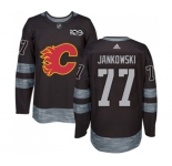Calgary Flames #77 Mark Jankowski Authentic Black 1917-2017 100th Anniversary Hockey Jersey