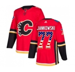 Calgary Flames #77 Mark Jankowski Authentic Red USA Flag Fashion Hockey Jersey