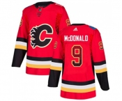 Calgary Flames #9 Lanny McDonald Authentic Red Drift Fashion Hockey Jersey