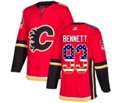 Calgary Flames #93 Sam Bennett Authentic Red USA Flag Fashion Hockey Jersey