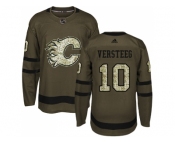 Men Adidas Calgary Flames #10 Kris Versteeg Green Salute to Service Stitched NHL Jersey