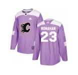 Men Adidas Calgary Flames #23 Sean Monahan Purple Authentic Fights Cancer Stitched NHL Jersey