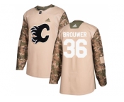Men Adidas Calgary Flames #36 Troy Brouwer Camo Authentic 2017 Veterans Day Stitched NHL Jersey