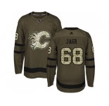 Men Adidas Calgary Flames #68 Jaromir Jagr Green Salute to Service Stitched NHL Jersey