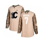 Men Adidas Calgary Flames #7 TJ Brodie Camo Authentic 2017 Veterans Day Stitched NHL Jersey