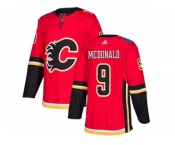 Men Adidas Calgary Flames #9 Lanny McDonald Red Home Authentic Stitched NHL Jersey
