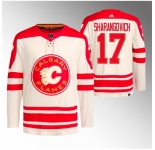 Men Calgary Flames #17 Yegor Sharangovich 2023 Cream Heritage Classic Primegreen Stitched Jersey